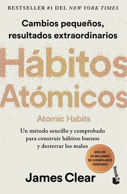 Portada de Hábitos atómicos, de James Clear.